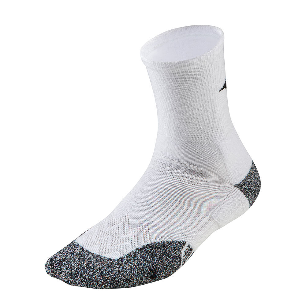 Calcetines Mizuno Running Premium Comfort Para Hombre Blancos/Grises 3801265-GS
